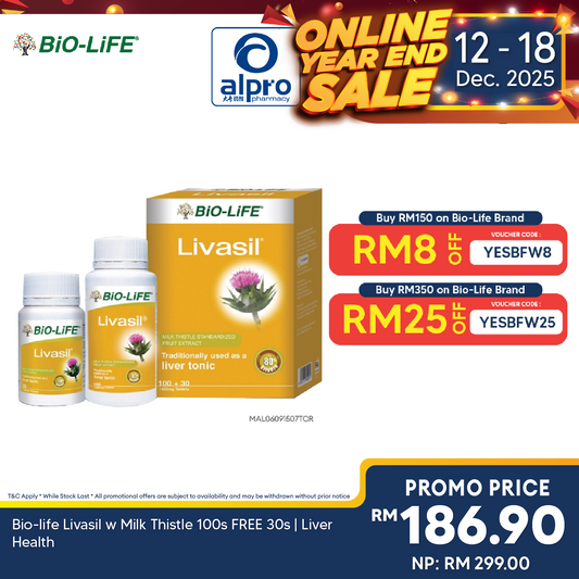 Bio-life Livasil w Milk Thistle 100s FREE 30s | Liver Health Bio-life
