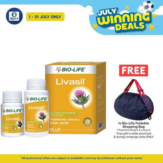 Bio-life Livasil w Milk Thistle 100s FREE 30s | Liver Health Bio-life