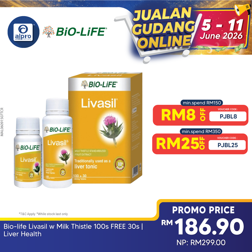 Bio-life Livasil w Milk Thistle 100s FREE 30s | Liver Health Bio-life