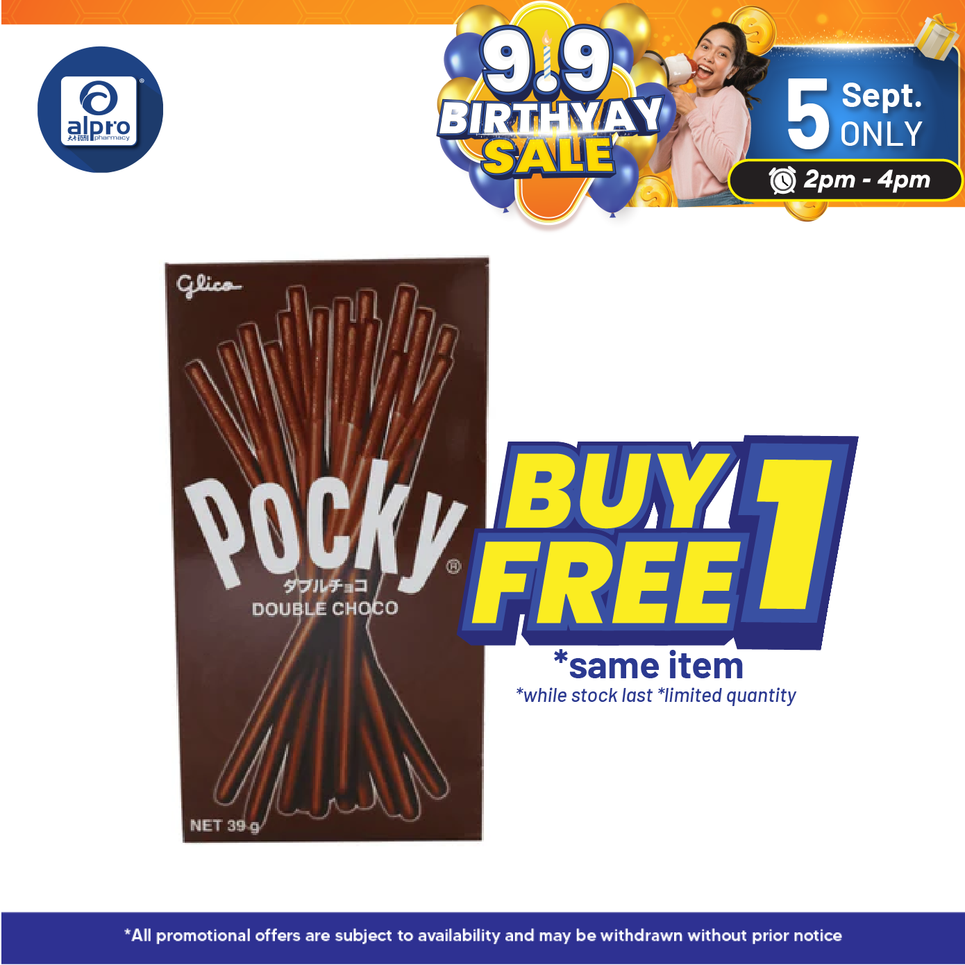 Pocky Double Chocolate 39g Alpro Pharmacy
