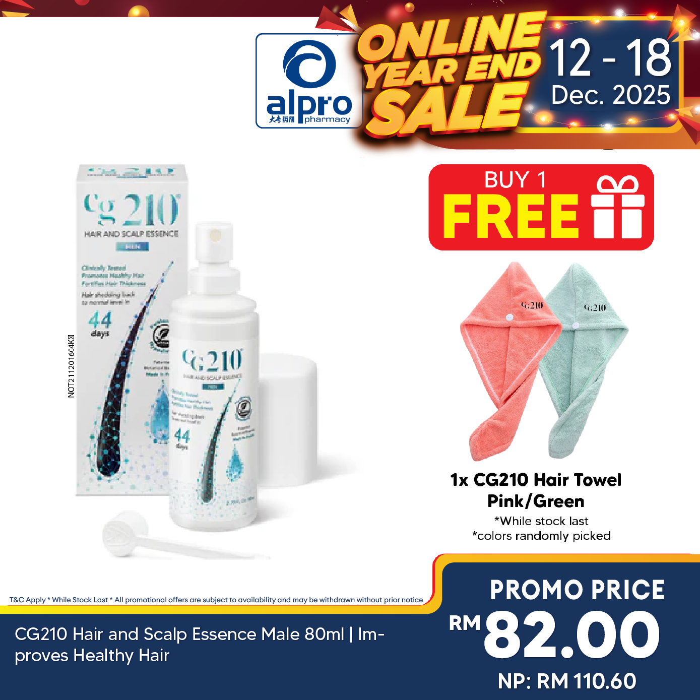 CG210 Hair and Scalp Essence Male 80ml | Improves Healthy Hair Alpro Pharmacy