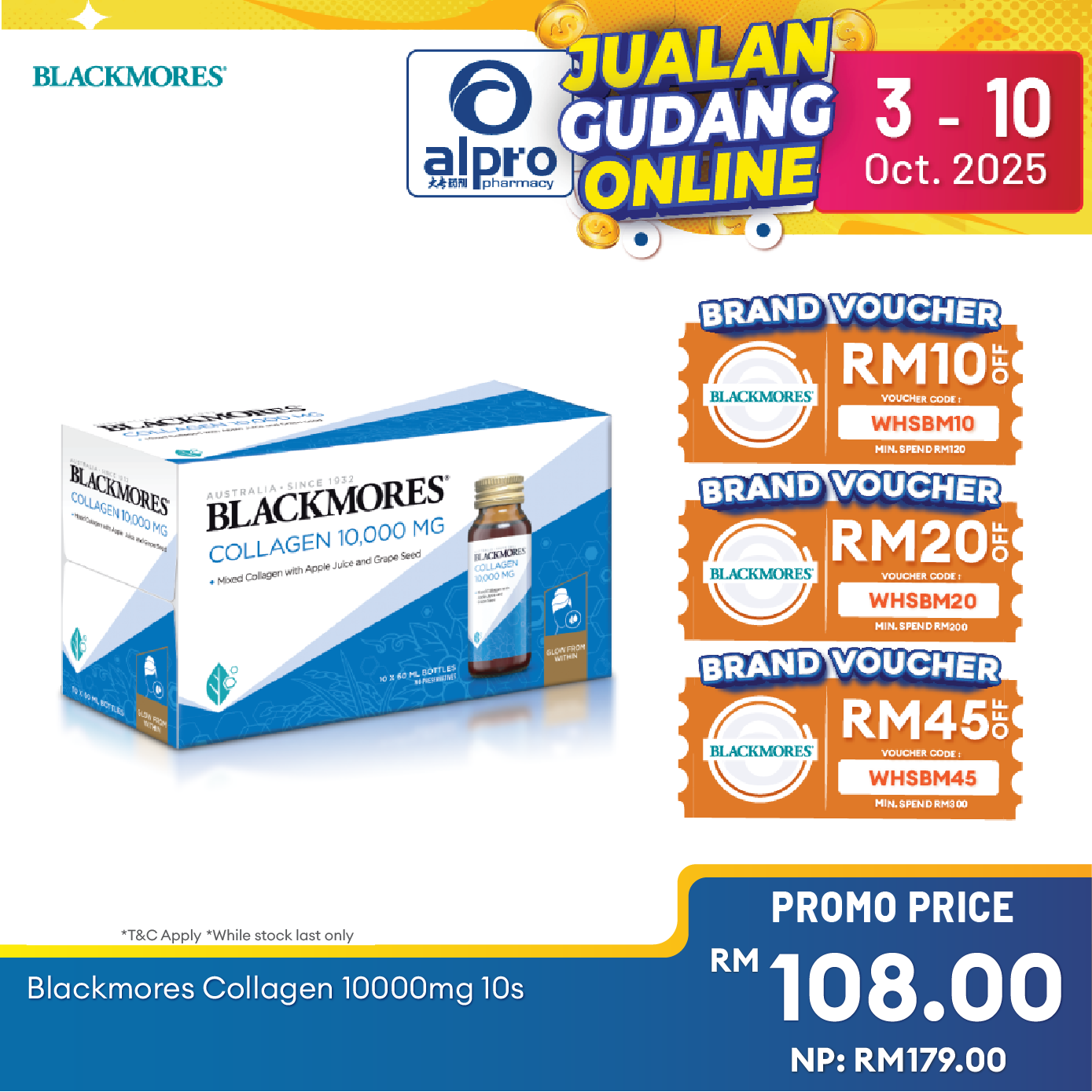 Blackmores Collagen 10000mg 10s | Radiant Youthful Beauty Blackmores
