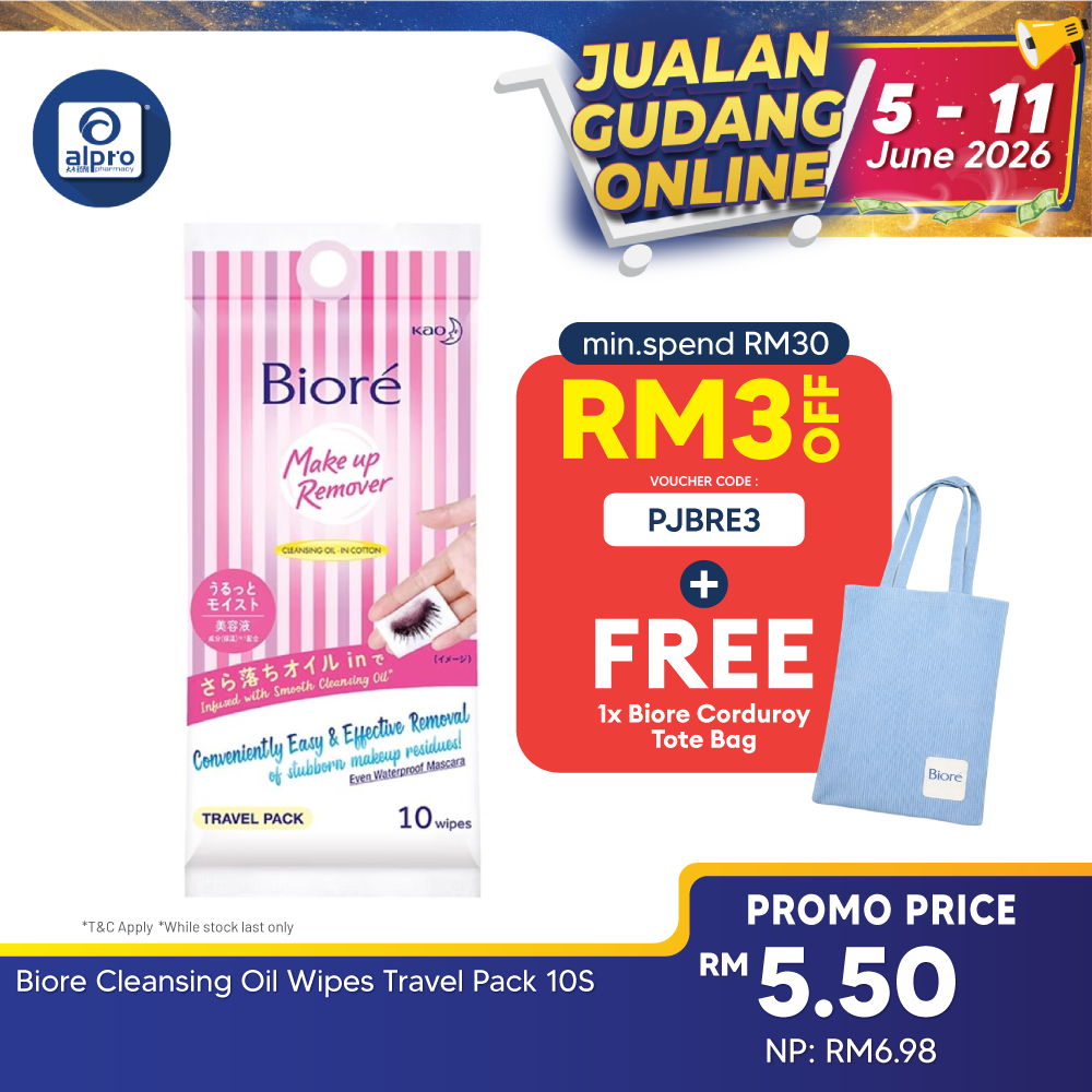 Biore Cleansing  & Moisturizing Oil Wipes Travel Pack 10s | Cleanse Waterproof Mascara Without Excessive Rubbing Biore