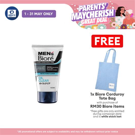 Biore Men Double Scrub Oil Clear Foam 100 Biore Mens