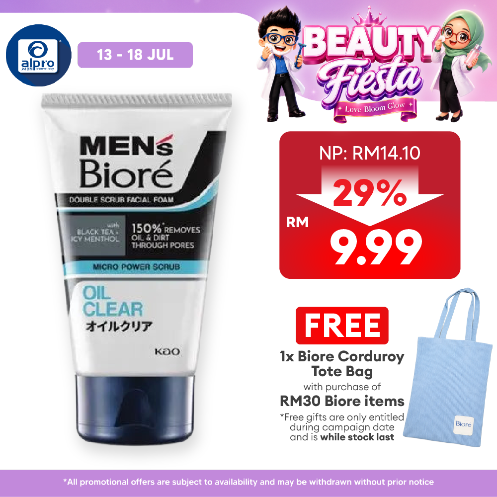Biore Men Double Scrub Oil Clear Foam 100 Biore Mens