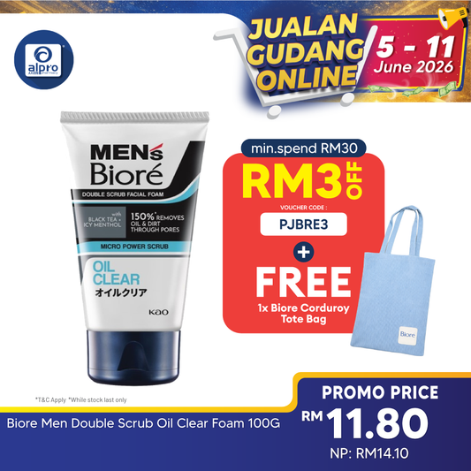 Biore Men Double Scrub Oil Clear Foam 100 Biore Mens