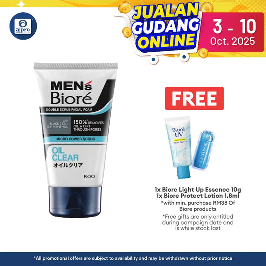 Biore Men Double Scrub Oil Clear Foam 100 Biore Mens