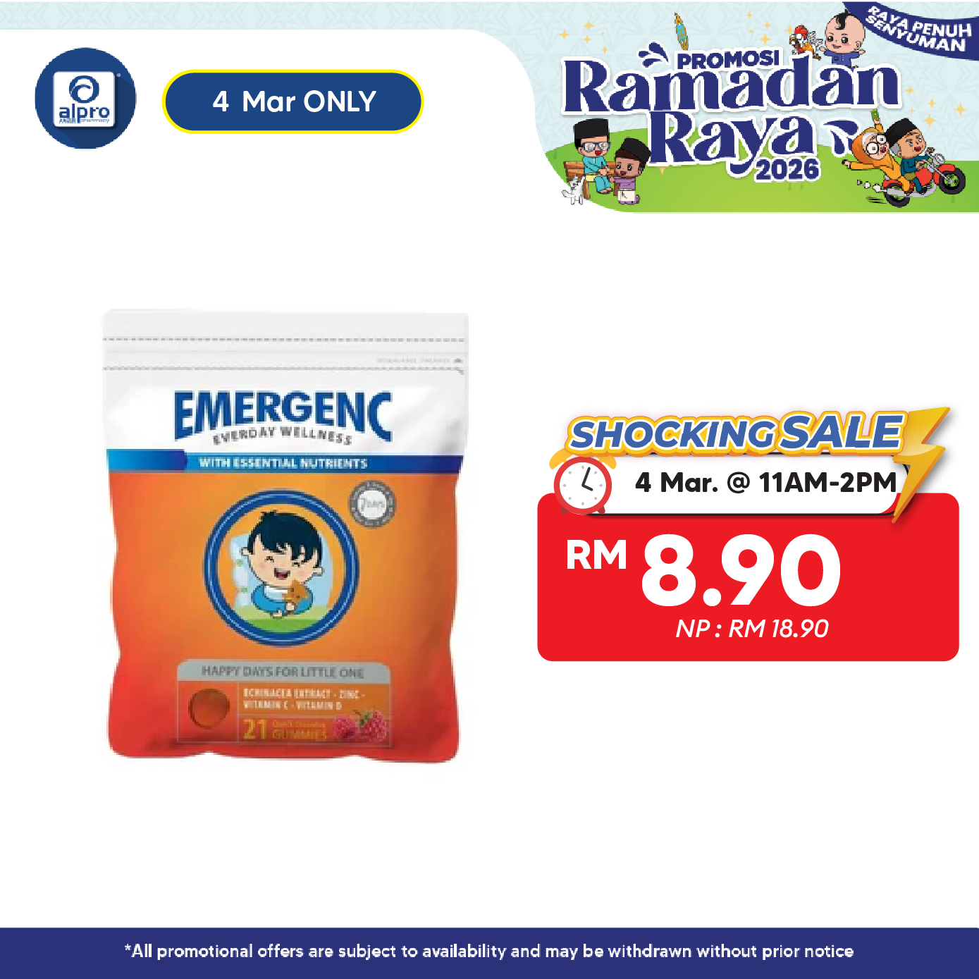 Gummy Raspberry Emergenc 21s | Cough & Flu Gummykids