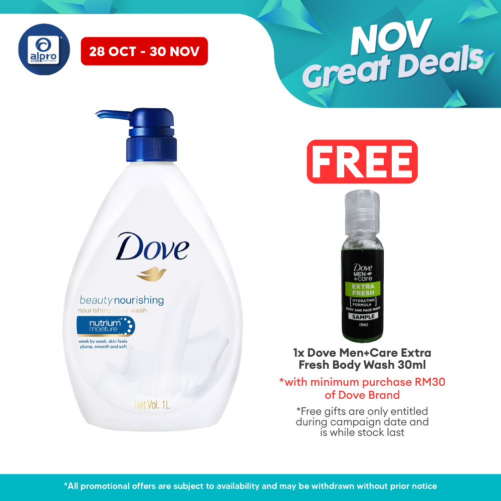 Dove Beauty Nourishing Body Wash 1000ml | Maintain Skin Moisture Barrier Dove