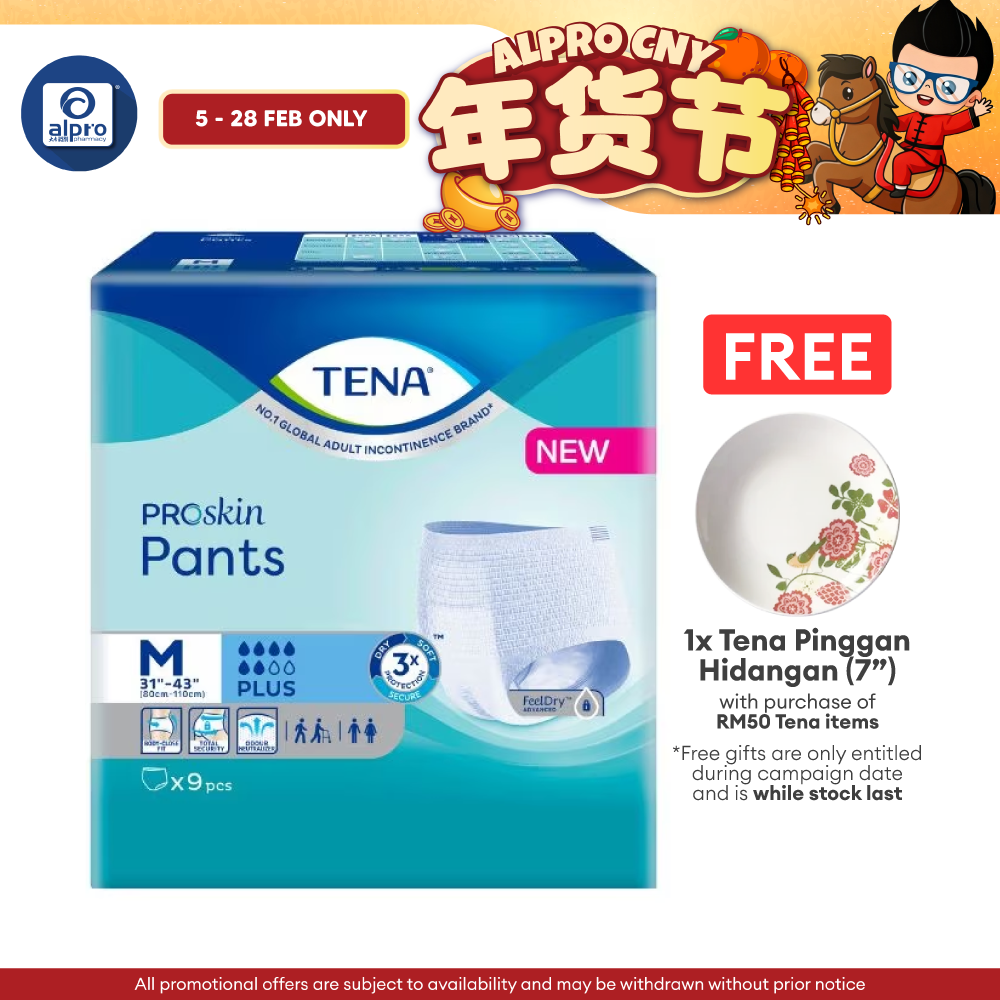 Tena Pants Plus M 9's | Triple Protection Tena