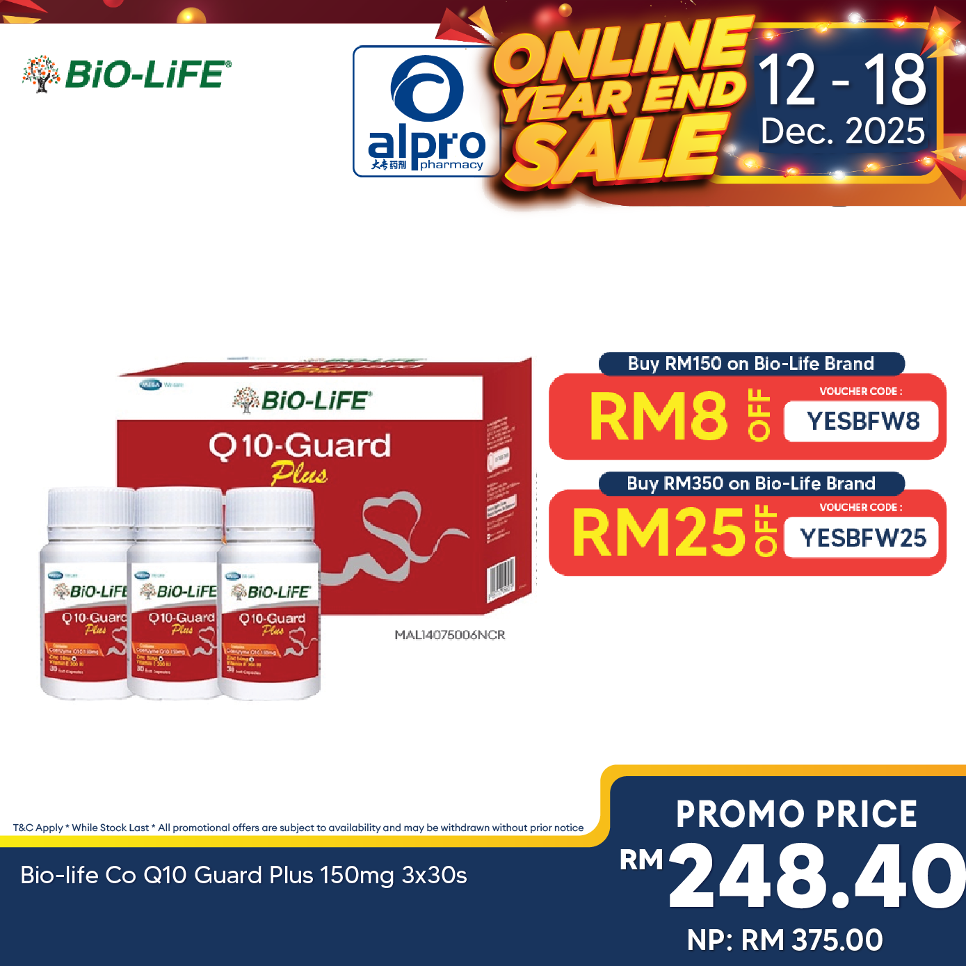 Bio-life Co Q10 Guard Plus 150mg 3x30s Alpro Pharmacy