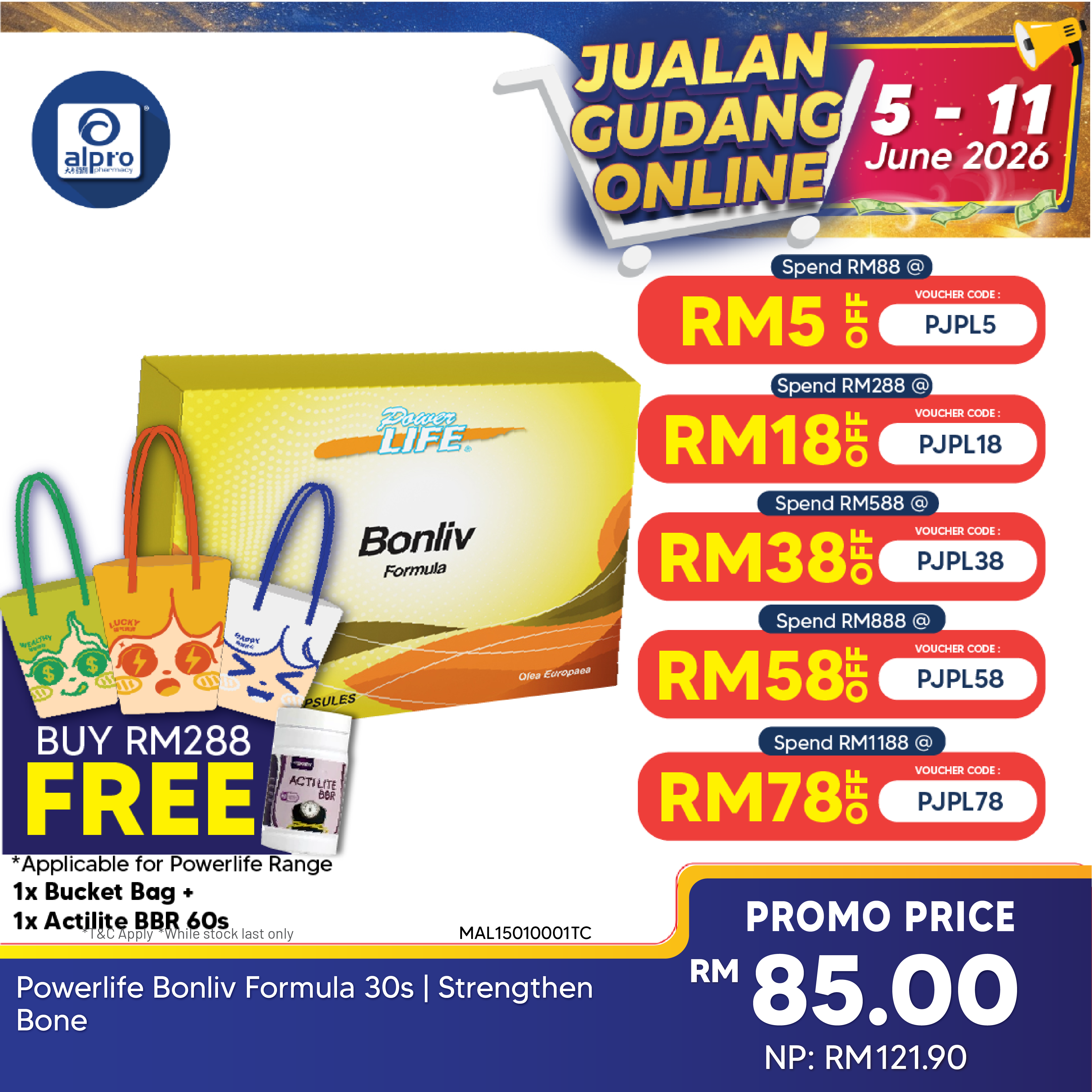 Powerlife Bonliv Formula 30s | Strengthen Bone Powerlife