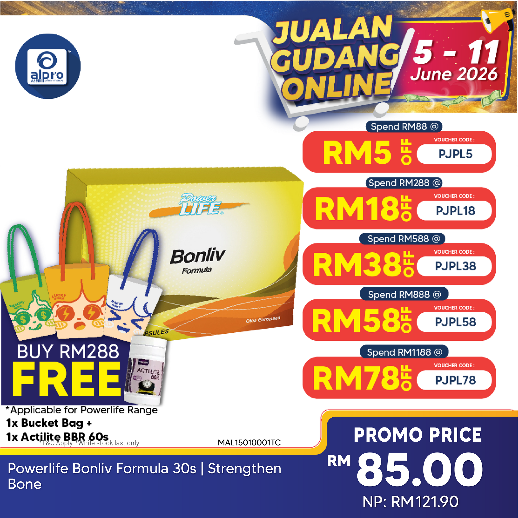 Powerlife Bonliv Formula 30s | Strengthen Bone Powerlife