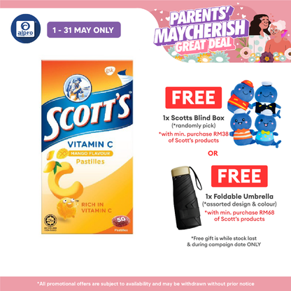Scotts Vitamin C Pastilles (Mango) 50s | For Children Above 2 Years Old Scotts