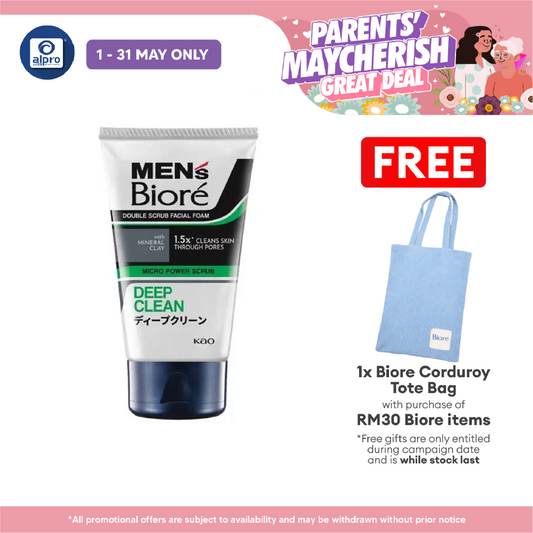 Biore Mens Double Scrub Deep Clean 100g Biore Mens