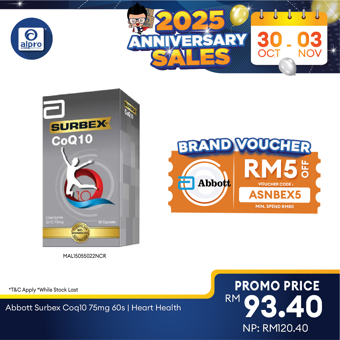 Abbott Surbex Coq10 75mg 60s | Heart Health Alpro Pharmacy