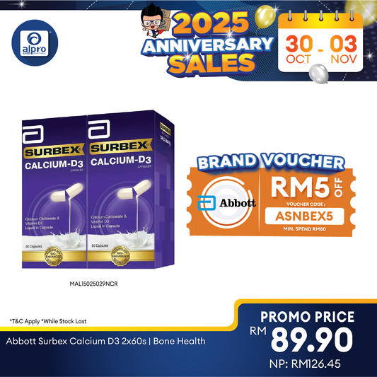 Abbott Surbex Calcium D3 2x60s | Bone Health Alpro Pharmacy