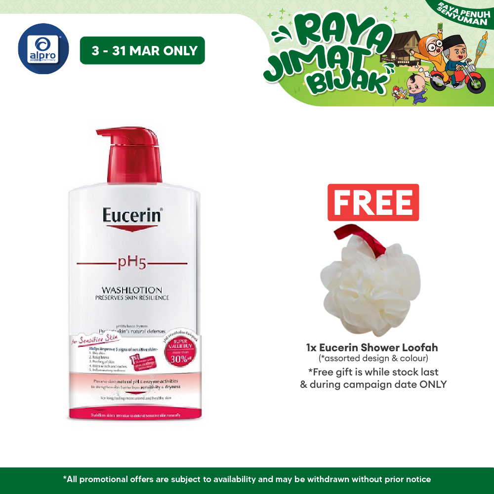 Eucerin pH5 Wash Lotion 2 x 1000ml | Protects Skin Natural Defenses Eucerin