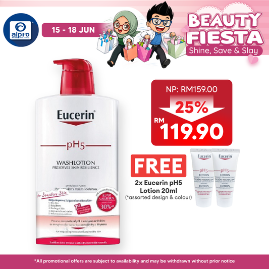 Eucerin pH5 Wash Lotion 2 x 1000ml | Protects Skin Natural Defenses Eucerin