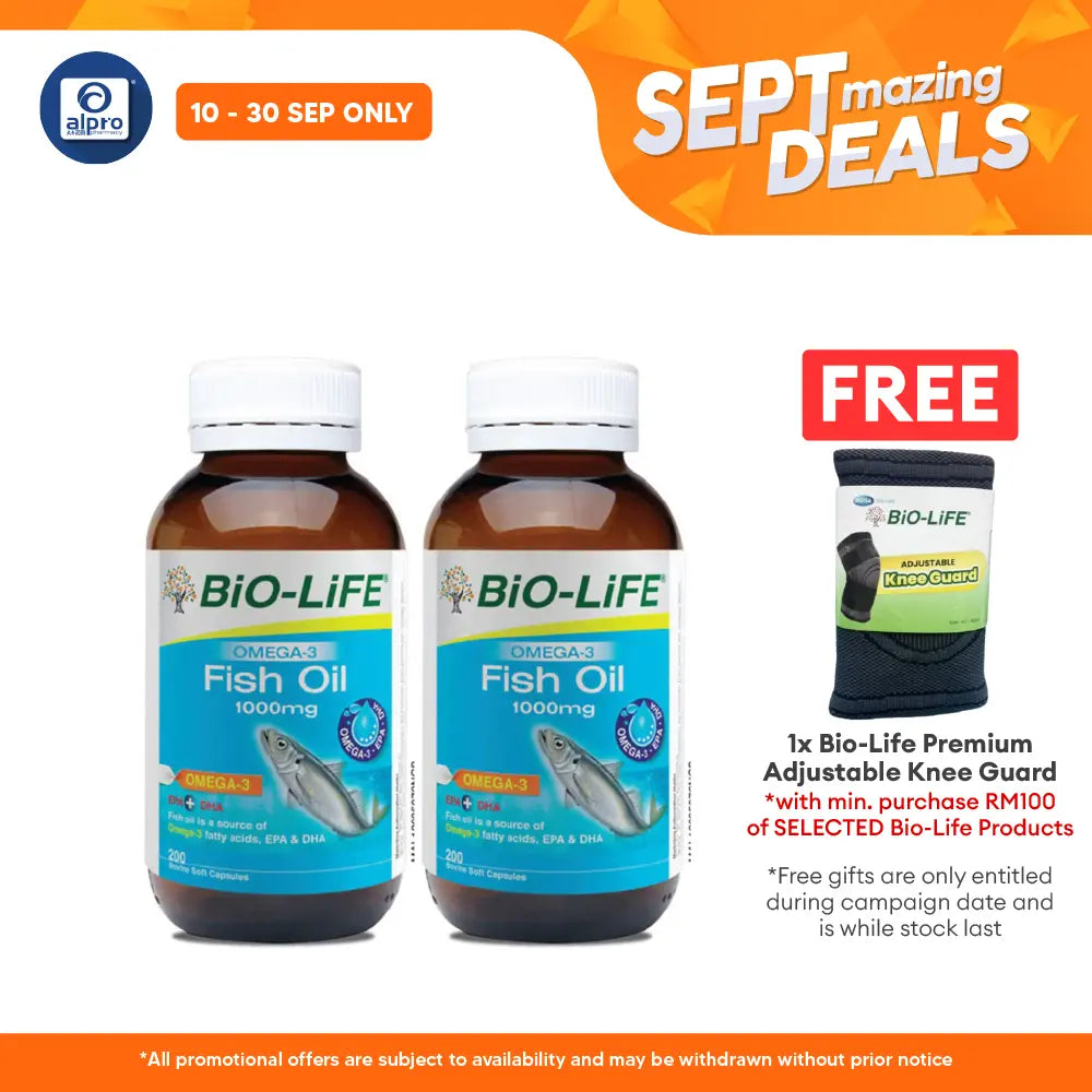 Bio-life Omega 3 Fish Oil 1000mg 2x200s | Brain & Memory Bio-life