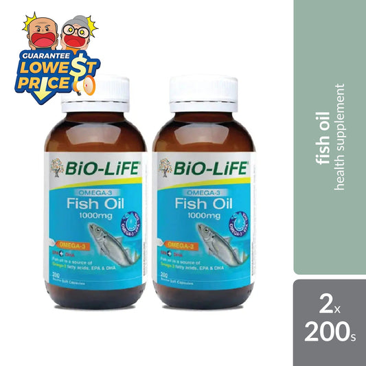 Bio-life Omega 3 Fish Oil 1000mg 2x200s | Brain & Memory Bio-life