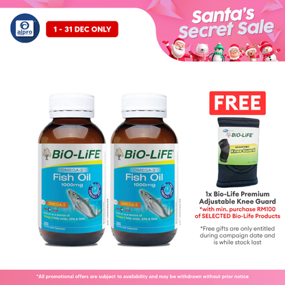 Bio-life Omega 3 Fish Oil 1000mg 2x200s | Brain & Memory Bio-life