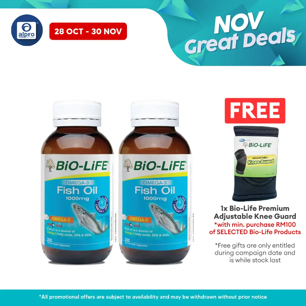 Bio-life Omega 3 Fish Oil 1000mg 2x200s | Brain & Memory Bio-life