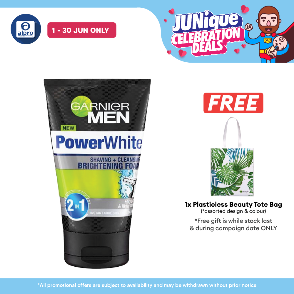 Garnier Men Powerwhite Shaving + Cleansing Foam 100ml Alpro Pharmacy