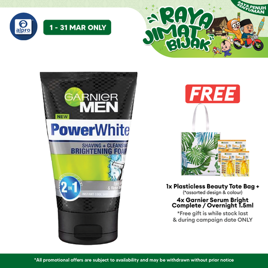 Garnier Men Powerwhite Shaving + Cleansing Foam 100ml Alpro Pharmacy