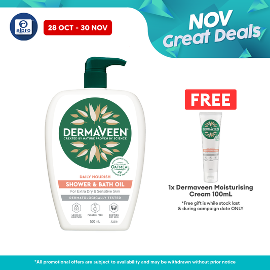 Dermaveen Shower & Bath Oil 500ml | Gentle and Moisturizing Dermaveen