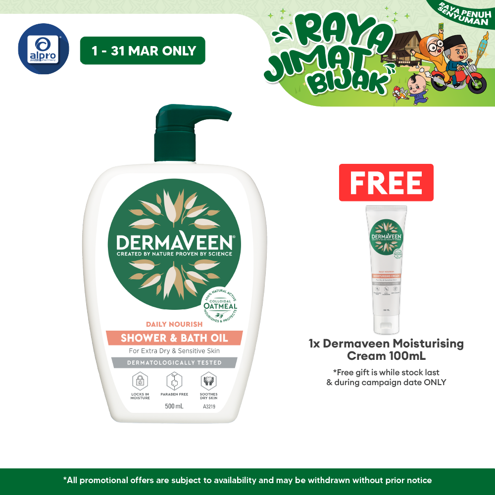 Dermaveen Shower & Bath Oil 500ml | Gentle and Moisturizing Dermaveen