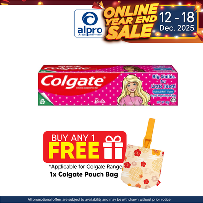 Colgate Toothpaste Barbie Bubble Fruit Kids 40g COLGATE