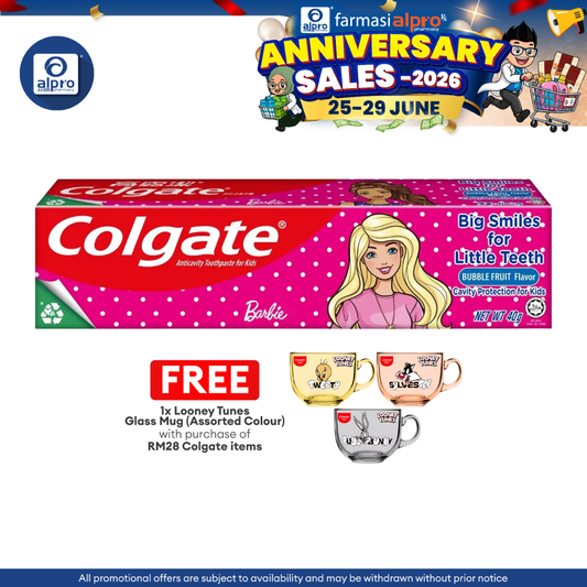 Colgate Toothpaste Barbie Bubble Fruit Kids 40g Colgate