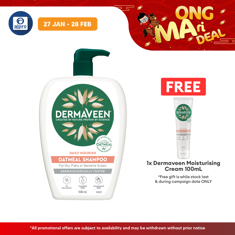 Dermaveen Oatmeal Shampoo 500ml | Nourish Sensitive Scalps Dermaveen