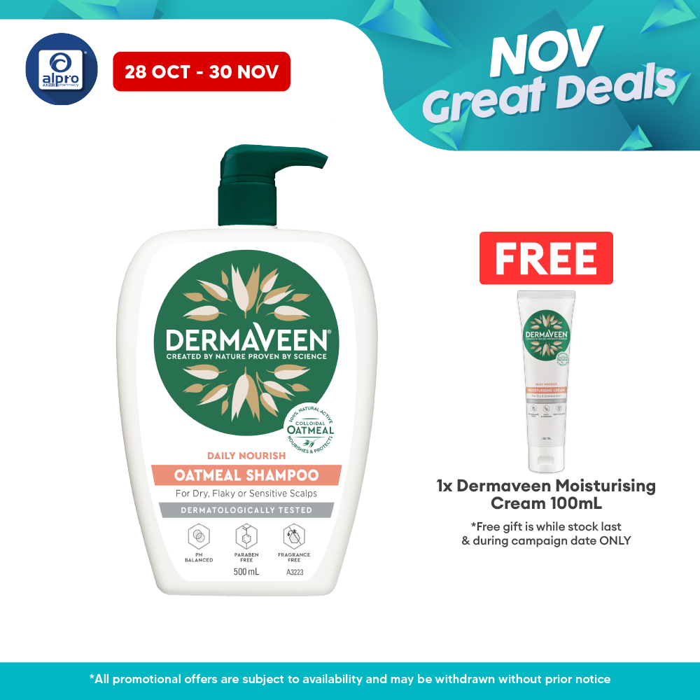 Dermaveen Oatmeal Shampoo 500ml | Nourish Sensitive Scalps Dermaveen