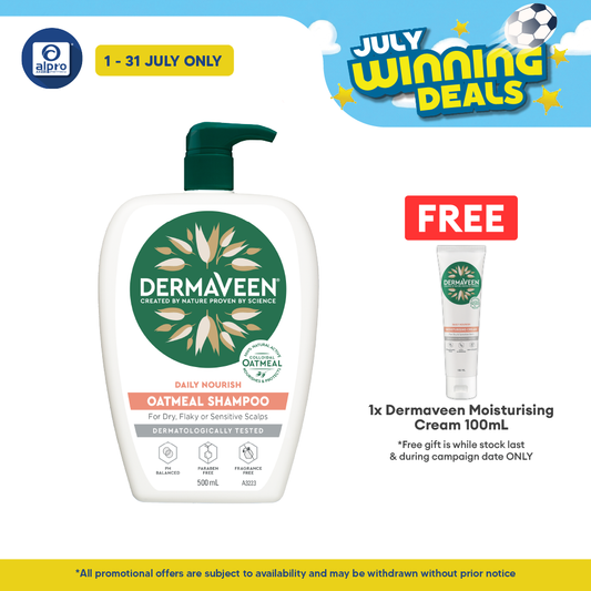 Dermaveen Oatmeal Shampoo 500ml | Nourish Sensitive Scalps Dermaveen