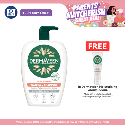 Dermaveen Oatmeal Shampoo 500ml | Nourish Sensitive Scalps Dermaveen