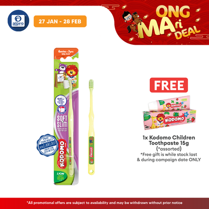 Kodomo Soft & Slim Toothbrush (Baby Teeth) | Suitable for Kids 6Months - 2Years Kodomo