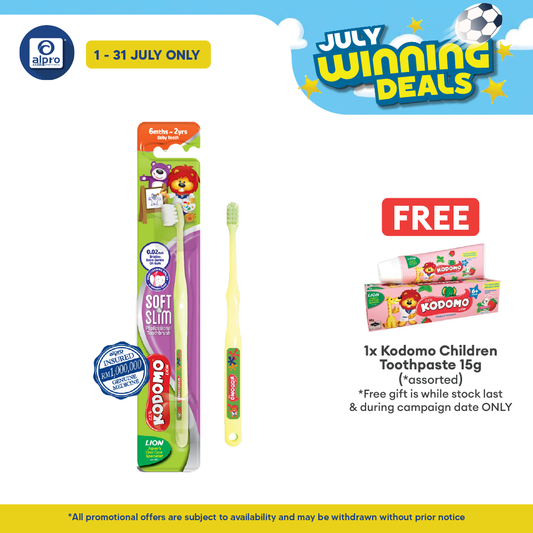 Kodomo Soft & Slim Toothbrush (Baby Teeth) | Suitable for Kids 6Months - 2Years Kodomo