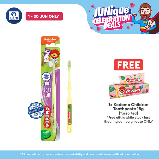 Kodomo Soft & Slim Toothbrush (Baby Teeth) | Suitable for Kids 6Months - 2Years Kodomo