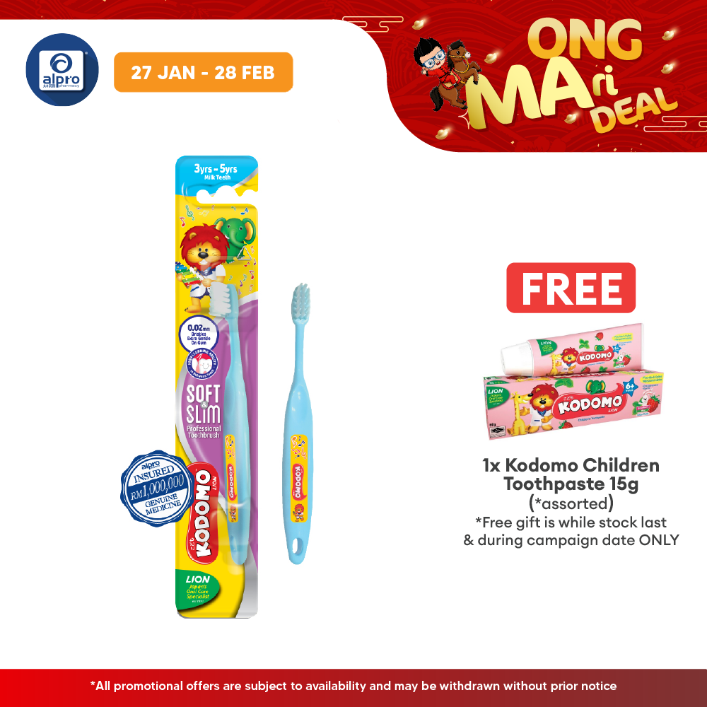 Kodomo Soft & Slim Toothbrush (Milk Teeth) | Suitable for Kids 3Years - 5Years Kodomo
