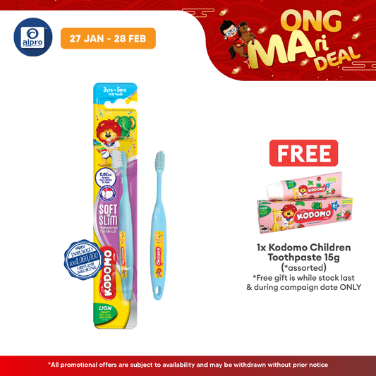 Kodomo Soft & Slim Toothbrush (Milk Teeth) | Suitable for Kids 3Years - 5Years Kodomo