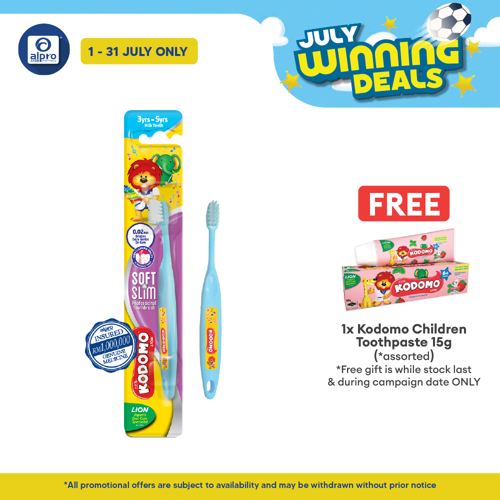 Kodomo Soft & Slim Toothbrush (Milk Teeth) | Suitable for Kids 3Years - 5Years Kodomo