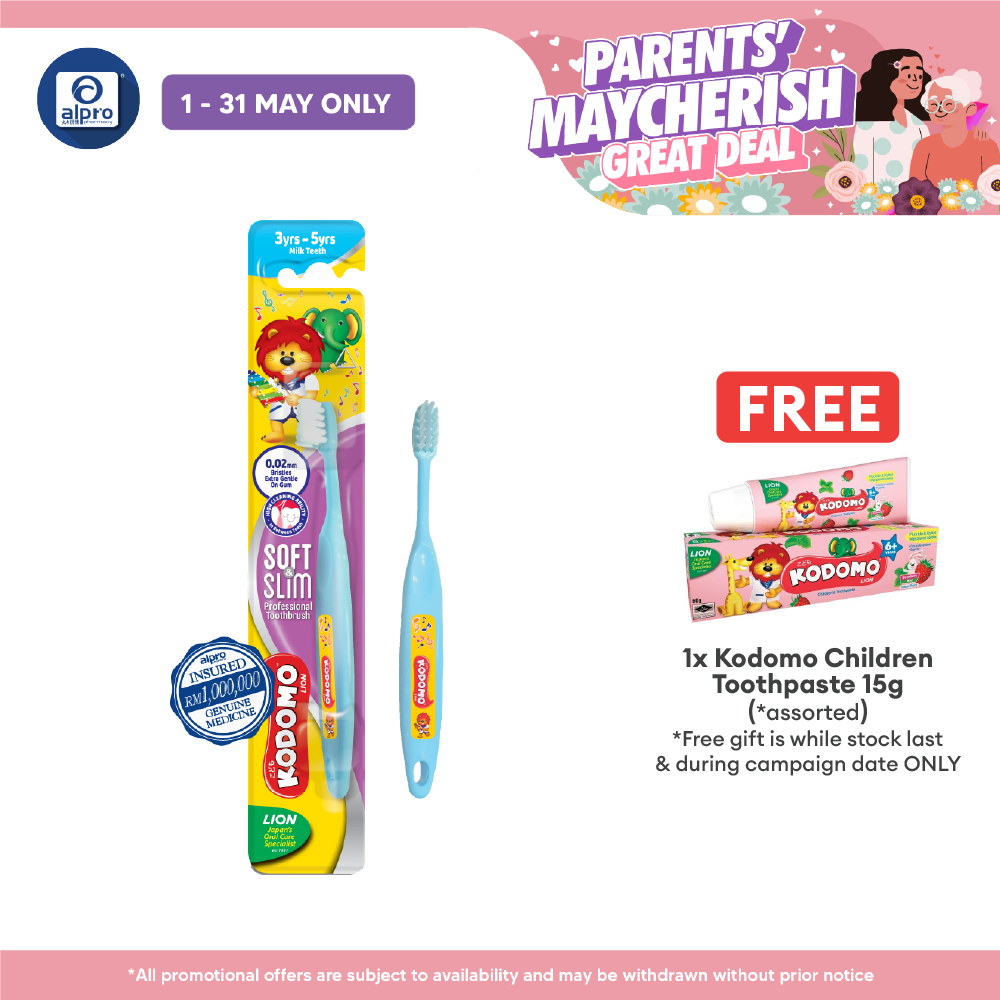 Kodomo Soft & Slim Toothbrush (Milk Teeth) | Suitable for Kids 3Years - 5Years Kodomo