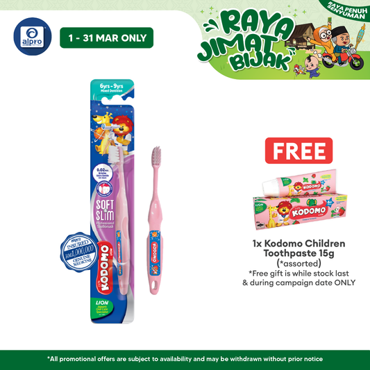 Kodomo Soft & Slim Toothbrush (Mixed Dentition) |  Suitable for Kids 6Years - 9Years Kodomo
