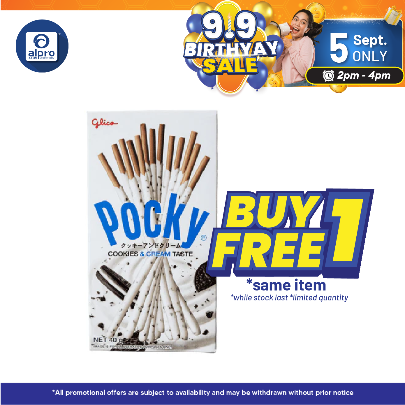 Pocky Cookie & Cream 40g Alpro Pharmacy