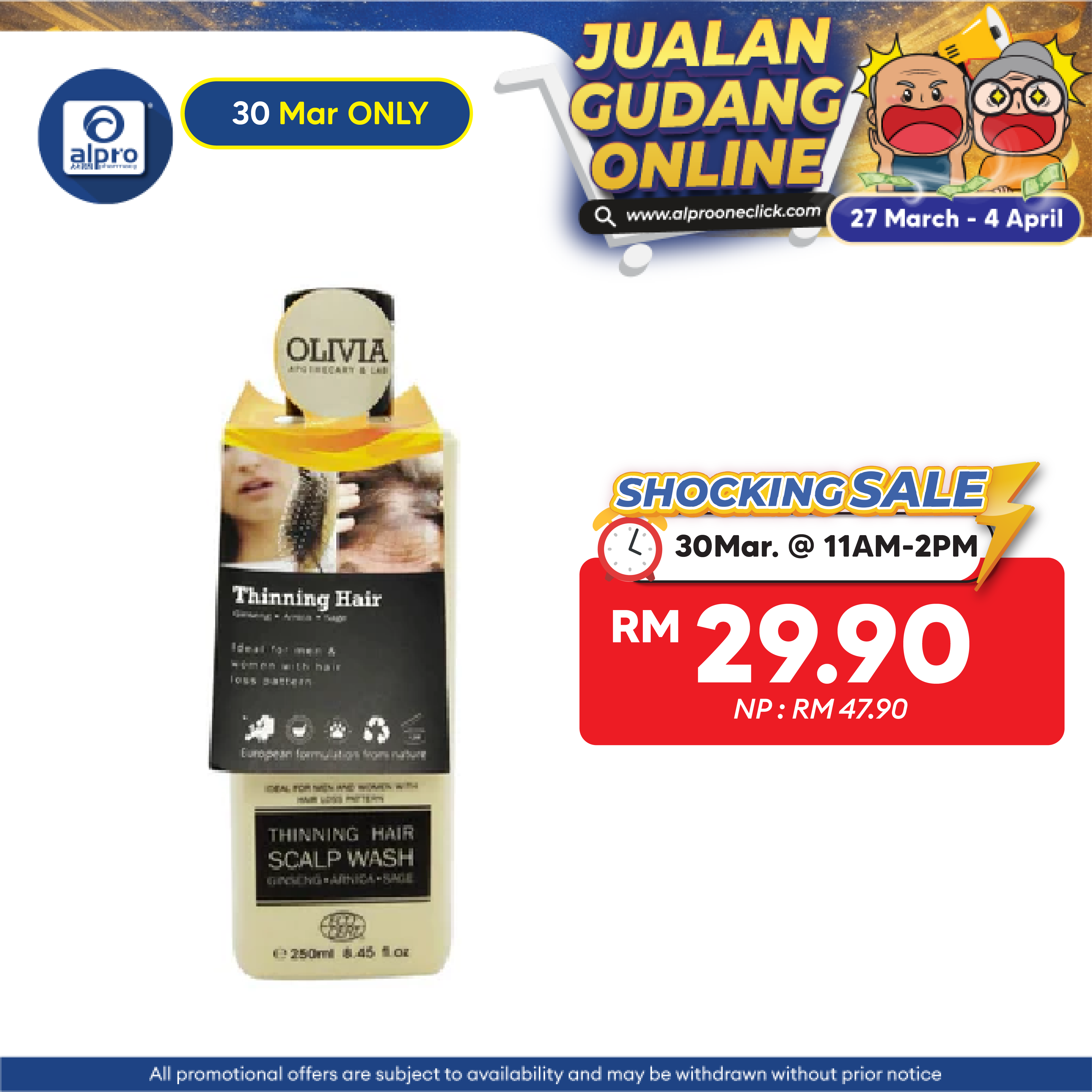 (B) Olivia Thinning Hair Scalp Wash 250ml | Ideal For People With Hair Loss Olivia