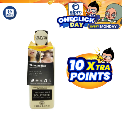 (B) Olivia Thinning Hair Scalp Wash 250ml | Ideal For People With Hair Loss Olivia