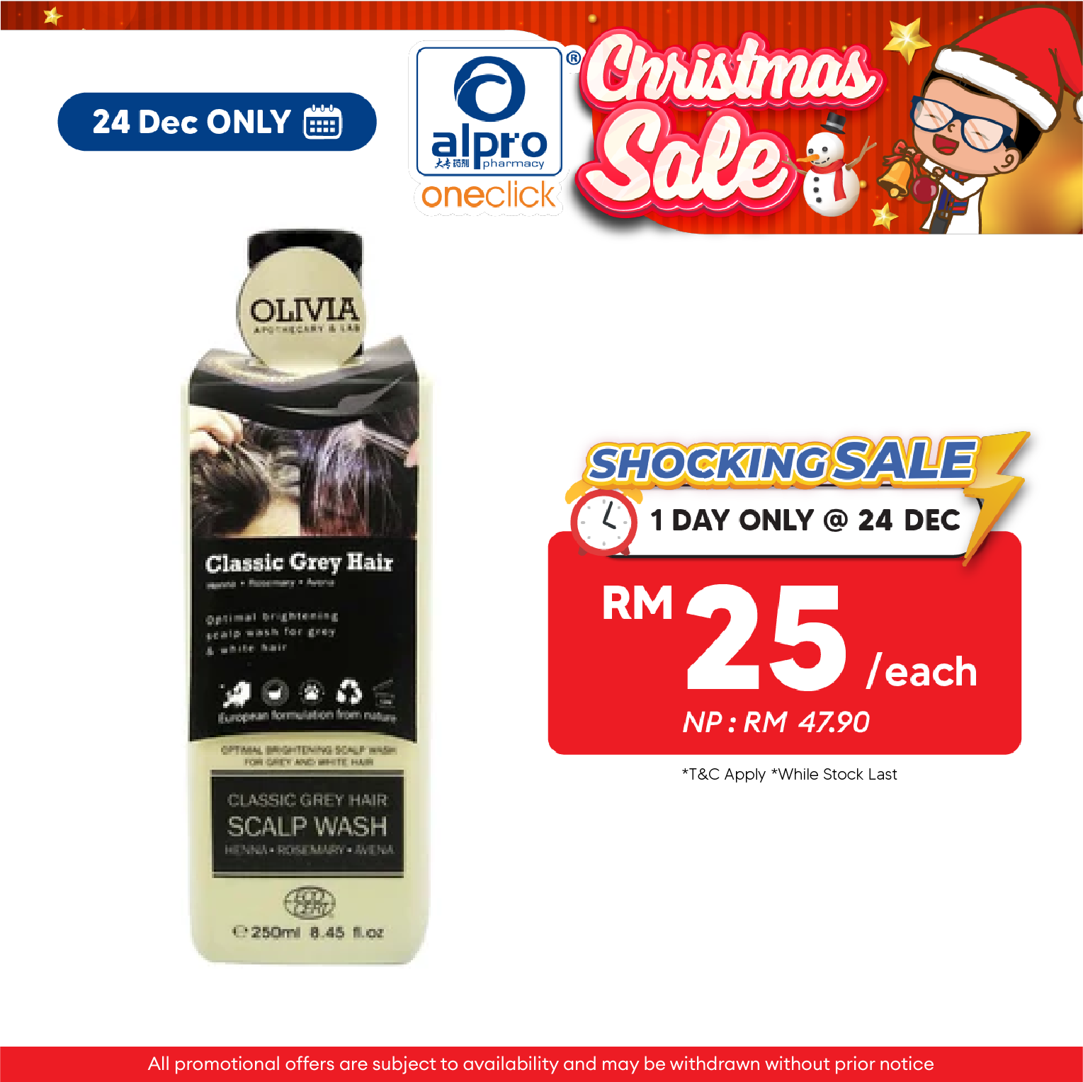 (B) Olivia Classic Grey Hair Scalp Wash 250ml Shampoo | Cover Grey & White Hair Alpro Pharmacy