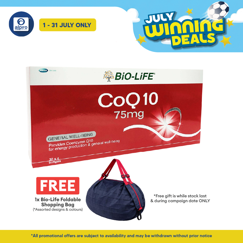 Bio-life CoQ 10 75mg 4x30s | Energy Production & High Antioxidant Bio-life